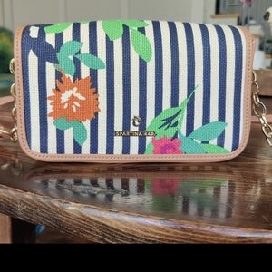 Spartina 449 Blue Striped Floral Women's Shelter COVE Crossbody Bag NEW W/O Tags